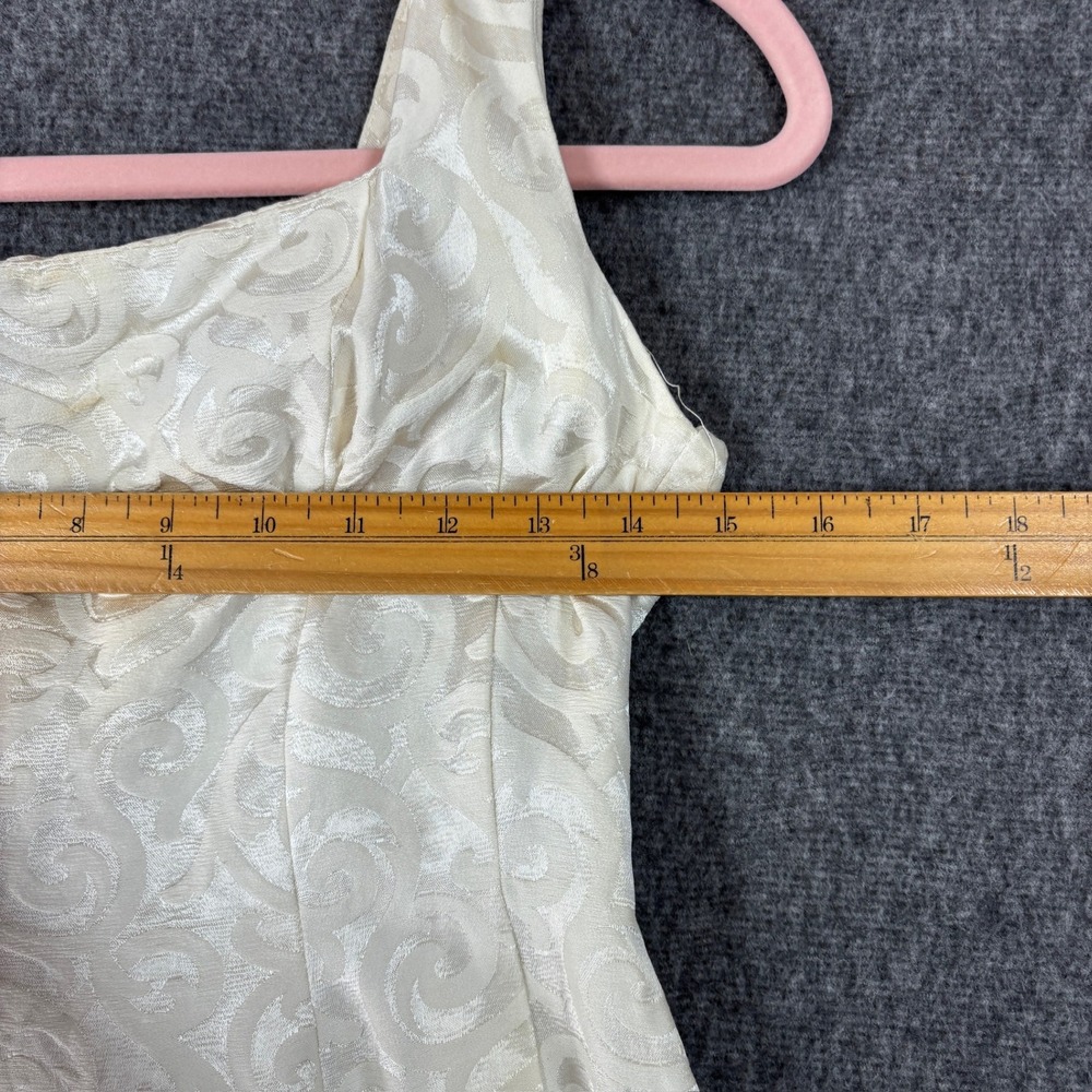 Vintage 50s Cream Swirl Jacquard Fit and Flare Dress Sleeveless Mid-Century XS - Picture 4 of 9